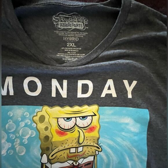 SpongeBob SquarePants Men's and Big Men's Monday vs Friday Graphic Tee SIZE 2XL - Picture 3 of 5